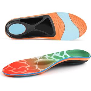 Arch Support Metatarsalgia Insoles with Metatarsal Pads for Men and Women - Ball of Foot Pain Relief Orthotics - Morton's Neuroma Pain Relief Insoles - Shoe Inserts for Plantar Fasciitis, Flat Feet (Men 7-7.5 | Women 9-9.5 (10.27"), Orange)