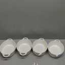 Foraineam 4 Pack 20 Ounce Porcelain Ramekins with Double Handles Oval Creme Brulee Souffle Baking Dishes