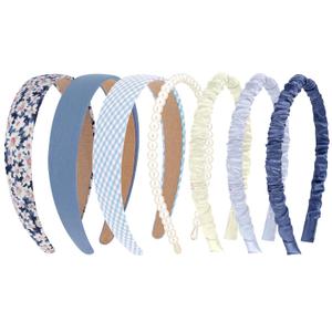 Giantree 7 Pack Headbands for Women Girls, Non Slip Floral Padded Headbands, Cute Pearl Headband for Girls Vintage Wide Headband