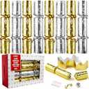 JOYN 8 Pack Christmas Non-Snap Party Table Favor with Blue & White Snowflake Design, with Party Hat, Joke & Little Gift Inside, for Xmas Gift, Christmas Seasonal Holiday Dinner Traditions