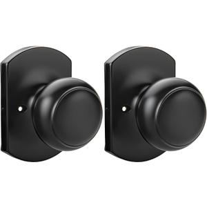 Goldenwarm Matte Black Dummy Door Knobs, Single Side Door Knob No-Function, Black Door Knobs, 1 Pack