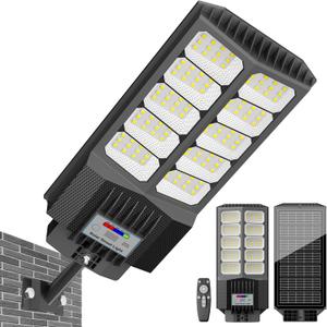 Solar Street Lights Outdoor Waterproof 6500W Solar Flood Lights Dusk to Down with Motion Sensor for Parking Lot, Outdoor Street Light Solar Powered 7000K for Yard Patio and Walkway