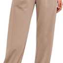 BTFBM Business Casual Outfits for Women Tapered Work Pants (Beige, S)