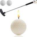 Golf Ball Birthday Candles, Golf Cake Topper & Mini Golf Club for Golf Birthday Party Decorations (White, Putter)