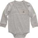 Carhartt Kid's CA5002 Long-Sleeve Pocket Bodysuit, 18 Months