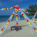 Thiccywoov 6 Pcs 10ft Light up Flower Lei Garland Hawaiian Flower Banner with LED Light Strings Tropical Luau Party Supplies for Summer Party Decorations Luau Theme Wedding Event Festivals Birthdays