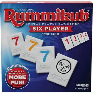 Rummikub Six Player Edition - The Classic Rummy Tile Game - More Tiles and More Players for More Fun! by Pressman , Blue