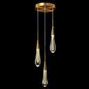 LMQNINE Kitchen Light Fixtures Ceiling Dimmable LED Modern Gold Pendant Light Mini Teardrop Crystal Pendant Light for Kitchen Island Bedroom Hallway Entryway (3-Light)