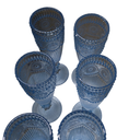 XKXKKE 6 Pcs 5 Ounces Glass Champagne Flutes, Vintage Flower Embossed Colored Glass Sparkling Wine Glasses for Champagne, Cava, Prosecco, Party, Wedding, Bar Fancy Glasses Set of 6 Blue
