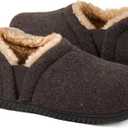 Zizor Men's Comfy Caterpillar Slippers Indoor Outdoor House Shoes, Warm Soft Knit Upper Fuzzy Fleece Lined Memory Foam Sole with Hard Bottom (Brown)