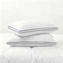 Feather Pillows Standard Size Set of 2 Goose Down Pillows with 100% Breathable Cotton Cover, Hotel Collection Bed Pillows for Sleeping, Soft Support for Back, Stomach and Side Sleepers