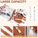 KKXIU Girls Clear Backpack Stadium Approved Transparent PVC Women Clear Bookbag with Leather for Sports Event, Concert (Brown)