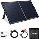 HQST 100 Watt 12 Volt 9BB Cell Portable Solar Panel Suitcase w/ 30 Amp PWM Charge Controller for Solar Generator, Power Station, Battery Charging, RV, Camping, Off-Grid