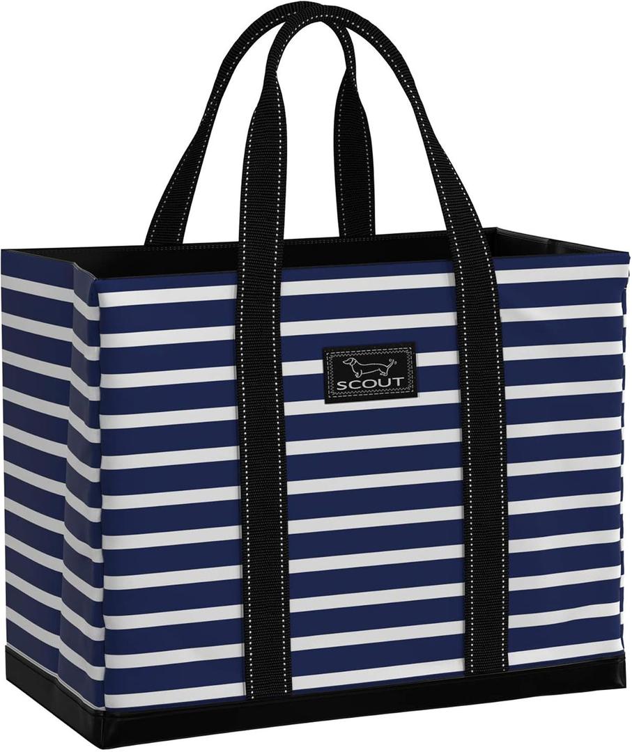 SCOUT Original Deano Tote - Durable Lightweight Open Top Beach, Pool & Lake Bag, Inside Zip Pocket, Folds Flat