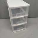Gonice 3 Drawer Storage Organizer, White Plastic Drawer Storage, Small Desktop Organizer for Home, Office