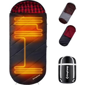 KingCamp Sleeping Bag for Adults, Cold Weather & Warm Extra Wide Big & Tall XL Portable Waterproof Flannel Sleeping Bags, Essentials Gear Accessories for Camping Backpacking Hiking