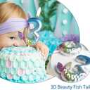 Birthday Candles Numbers 4 Candle, Mermaid Birthday Decorations, Happy 4th Birthday Candles for Cake, Rainbow Birthday Cake Candle Mermaid Cake Toppers Birthday Party Supplies