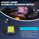 AC120V 15 Amp ATS Automatic Transfer Switch，Generator Transfer Switch(NEMA 5-15P/R)