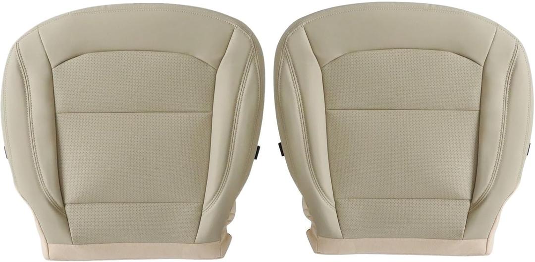 FZJDSD Tan Driver & Passenger Side Bottom Microfiber Leather Replacement Seat Covers Compatible with Ford Explorer 2016 2017 2018 2019