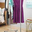 Whitmor Adjustable Clothes Rack Heavy Duty Clothing Rack Collapsible Rolling Clothes Organizer with Sturdy Wheels, Easy to Assemble, Black and Chrome (51 x 22 x 71 inch)