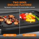 Bakers Friend Indoor Griddle & Grill, Electric Griddle with 2 in 1 Indoor Grill and Griddle Plate Indoor Grill with Removable Plate, Silicone Mold, Dishwasher Safe, Recipes Include, Graphite