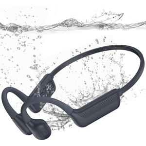 MARLALL Swimming HeadphonesBone Conduction Headphones, IP68 Waterproof Open Earphones, LiteSurge Bluetooth 5.4 Underwater Sport Earbuds with 32 GB MP3 Memory for Swimming, MarathonGrey
