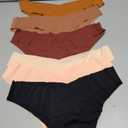 Women Seamless Bikini Cheeky Underwear Invisible No Show Panties V-Waist Hipster Ladies Soft Stretch Multi Pack 6, XL