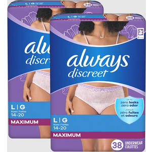 Always Discreet Maximum Protection Underwear , 76 Count