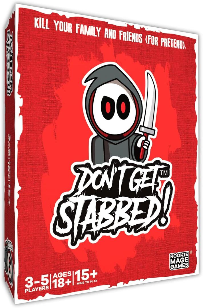 Don't Get Stabbed!: The Party Game Where You Get to Kill Your Family and Friends (for Pretend). Exciting Card Game for Adults and Horror Gift for Scary Movie Fans. Great for Halloween.
