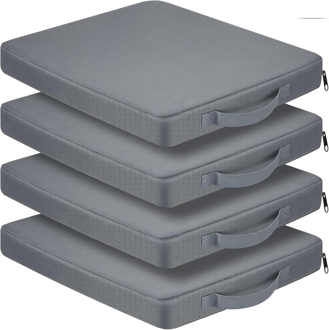 4 Packs Portable Stadium Seat Cushion with Handle 1.4 Inch Thick Bleacher Seat Stadium Cushion Padded for Sports Events, Outdoor Concerts, Camping, Hiking, Fishing, Beaches, Chairs, Dark Gray
