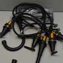 Bathroom Faucets for Sink 3 Hole, Hurran Matte Black Bathroom Sink Faucet with Pop-up Drain and Supply Lines, Stainless Steel Lead-Free Widespread Faucet for Vanity RV Farmhouse, 2 Pack