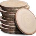 12Pcs 7-8 Inch Unfinished Wood Slices, Wood Rounds Cookies for Crafts, Rustic Wood Circles & Slabs, Wooden Discs for Tables Decor- Perfect for Centerpieces, Art Projects and Rustic Weddings