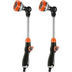 Saillong 2 Pack Garden Hose Wand, Adjustable Watering Wand with Textured Handle, 8 Spray Patterns Hose Sprayer for High Plants, Lawn, Car Washing and Irrigation