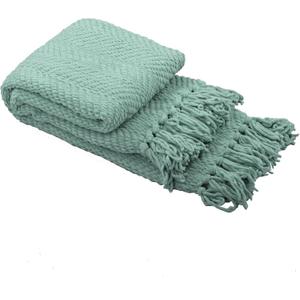Home Soft Things Throw Blanket Knitted Tweed Throw 50'' x 60'', Silver Blue, Super Soft Cozy Warm Comfortable Breathable Throw for Living Room Chair Couch Bed Sofa Bedroom Home Dcor