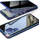 Magnetic Privacy Case for Samsung S25 Ultra,Anti Peeping Screen Protector Double-Sided Tempered Glass Metal Bumper Anti SPY Cover,360 Degree Phone Case for Samsung Galaxy S 25 Ultra,Blue