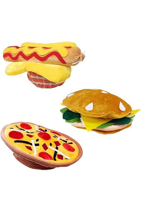 Stuffed Hamburger, Pizza, and Hotdog