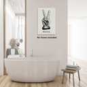 Funny Canvas Bathroom Wall Art Decor Toilet Gestures Deuces Picture Prints Painting for Washroom Unframed 12x16inch(30x40cm) Unframed