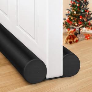 MAXTID Large Door Draft Stopper for Bottom of Door 36 Inch Under Door Draft Blocker Under Door Gap Filler Weather Stripping Adjustable Double Door Sweep Door Draft Guard Window Seal Black