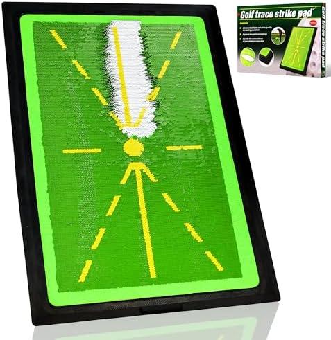 MUEUSS Golf Swing Training Mat,Golf Practice Mat for Swing Path Feedback/Analyzing Swing Path,Golf Precision Pro Swing Mat,Golf Hitting Mat 17"x12",Golf Mat Accessories Gifts for Men Women