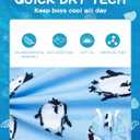 SURF CUZ Boys Swim Trunks Toddler Swim Shorts UPF 50+ Bathing Suit for Boy Swimsuit Quick Dry Mesh Beach Boardshorts Swimwear (8 Years, Blue Penguin)