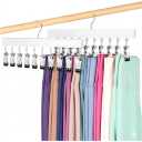 Legging Organizer for Closet, Pants Hangers with Clips Holds 20 Leggings, Jeans, Hats, Shorts, Socks, 360 Rotating Space Saving Hanging Clothes Organizer for Closet Organizers and Storage 2Pcs (White)