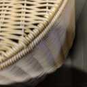 Portable Grocery Shopping Cart, Wicker-Style Rolling Basket with Handle