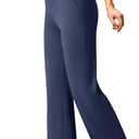 FireSwan Womens Dress Pants Stretchy Wide Leg Work Pants Business Casual Trousers Pull On Office Slacks with 4 Pockets, S