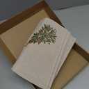 Newwiee Christmas Linen Napkin Set of 4 100% Linen Cloth 20 Inch Christmas Tree Embroidered Napkin Square Dinner Serviette Soft & Durable Holiday Table Decor Xmas Wedding Cocktail Party Supply