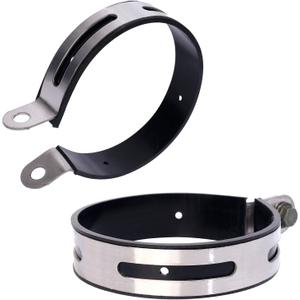 Mokuo 2Pcs Universal Stainless Steel Exhaust Clamp Exhaust Bracket Clip Suitable for Most Motorcycle Exhaust Pipes