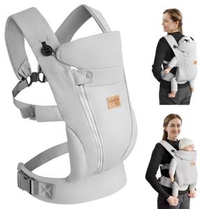 New Upgrade Ergonomic Baby Carrier Newborn Toddler Wrap Carrier,Hands Free Baby Sitting Support Sling,Breathable,Perfect for Infants/Chest Sling for Babies Shower Gift (Light Grey) (Upgrade-with belt)