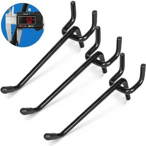 80 Pack 6 Inch Black Pegboard Hooks,Extra Thick 1/4" Peg Board Hooks Heavy Duty for Hanging, Pegboard Accessories for Kitchen, Gym,Garage,Store Wall Organizer