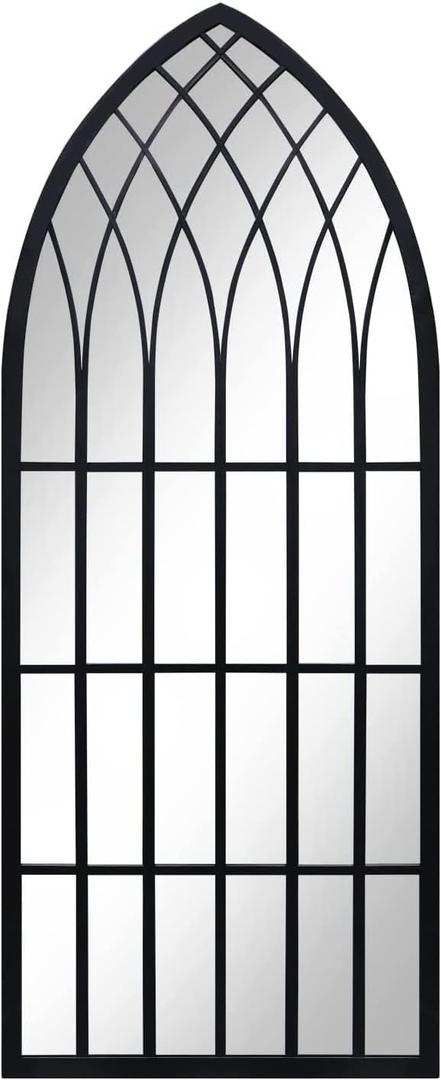 Eastwell Decorative Wall Mirrors Arched Window Mirrors Large Metal Frame Mirrors for Living Room Bedroom Entryway Bathroom Vanity, Farmhouse & Mid-Century Wall DecorBlack, 43.319.7