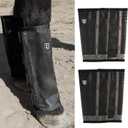 Harrison Howard Loose-Fitting Horse Fly Boots UV-Protective, Durable Fine Mesh Leggins with Reflective Strips (Set of 4) (Medium, Black)