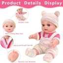 12'' Baby Doll with Backpack in Gift Box, Baby Doll Accessories Set Included 12 Inch Cute Realistic Baby Dolls, Clothes, Carrier, Washcloth, Bottles, Nipple, Socks, Hats for 3+ Girls